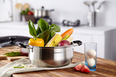 Charms Stainless-Steel Casserole Pot with Glass Lid |22JBC10| 22cm