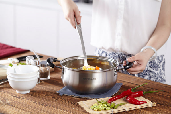 Charms Stainless-Steel Casserole Pot with Glass Lid |24JBC10| 24cm