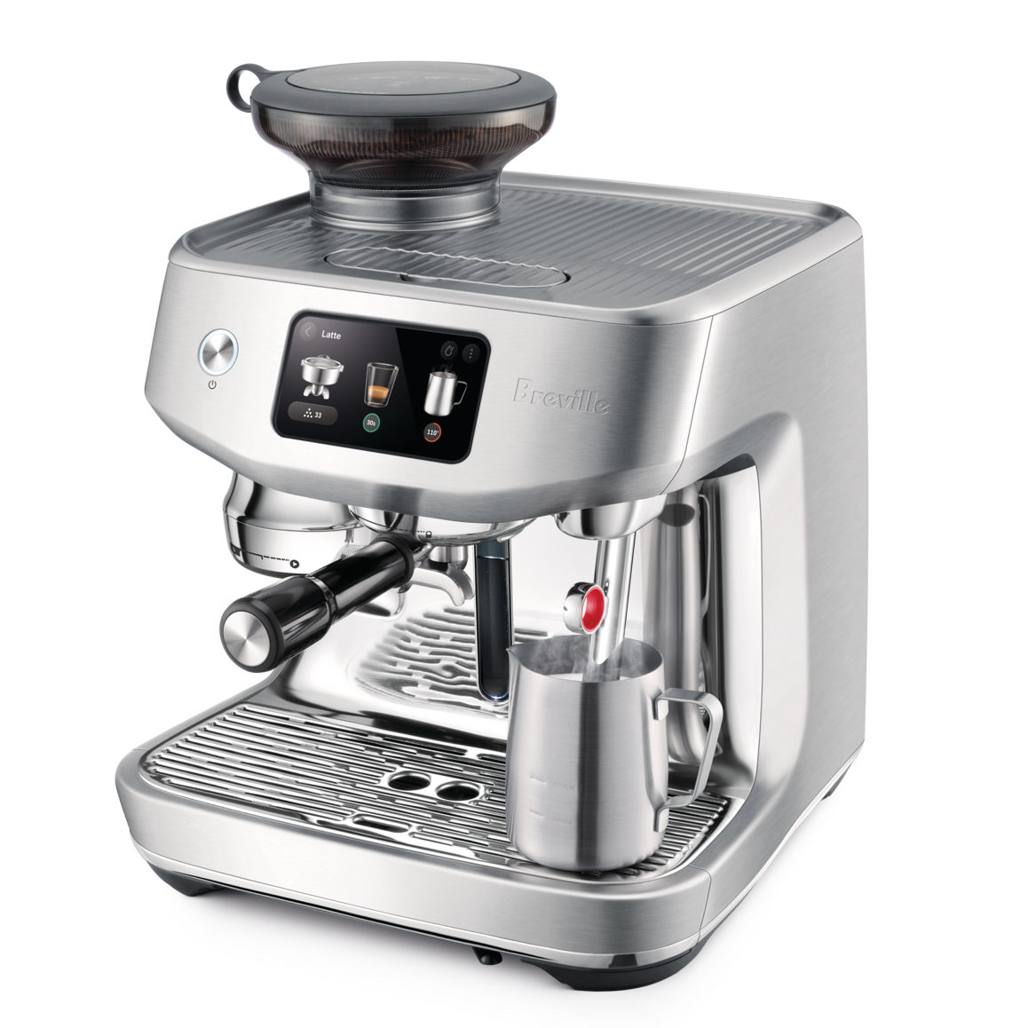 Breville | BES985BSS | The ORACLE® JET Espresso Maker: Touch Screen, ThermoJet®, Auto MilQ™, Brushed Stainless Steel