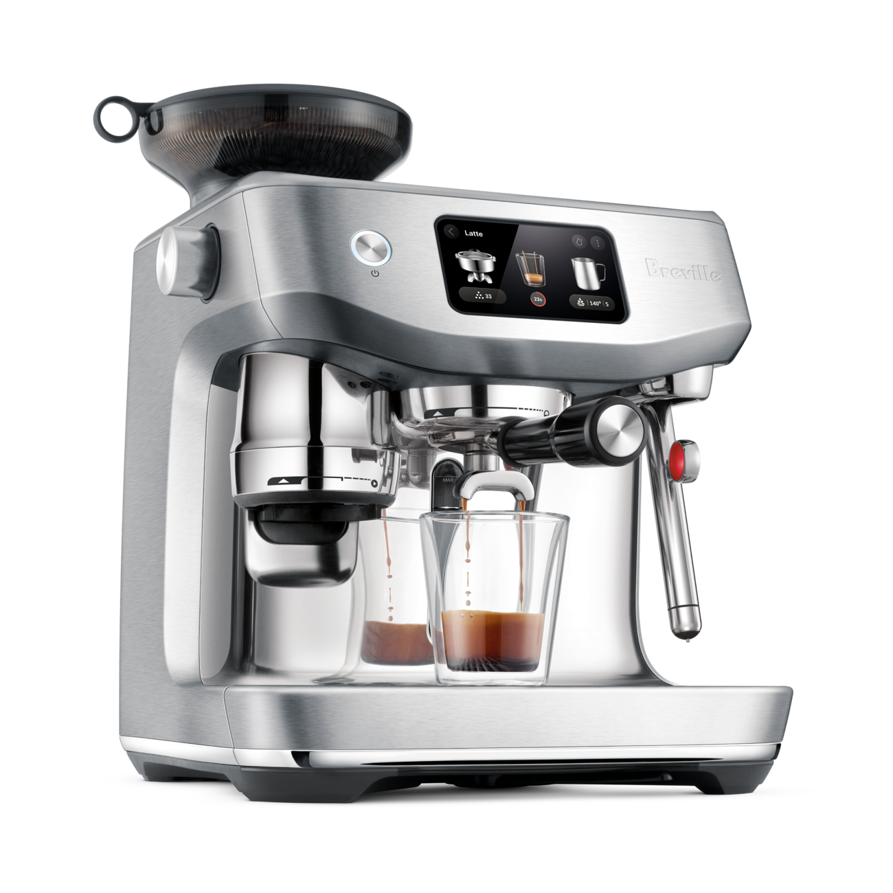 Breville | BES985BSS | The ORACLE® JET Espresso Maker: Touch Screen, ThermoJet®, Auto MilQ™, Brushed Stainless Steel