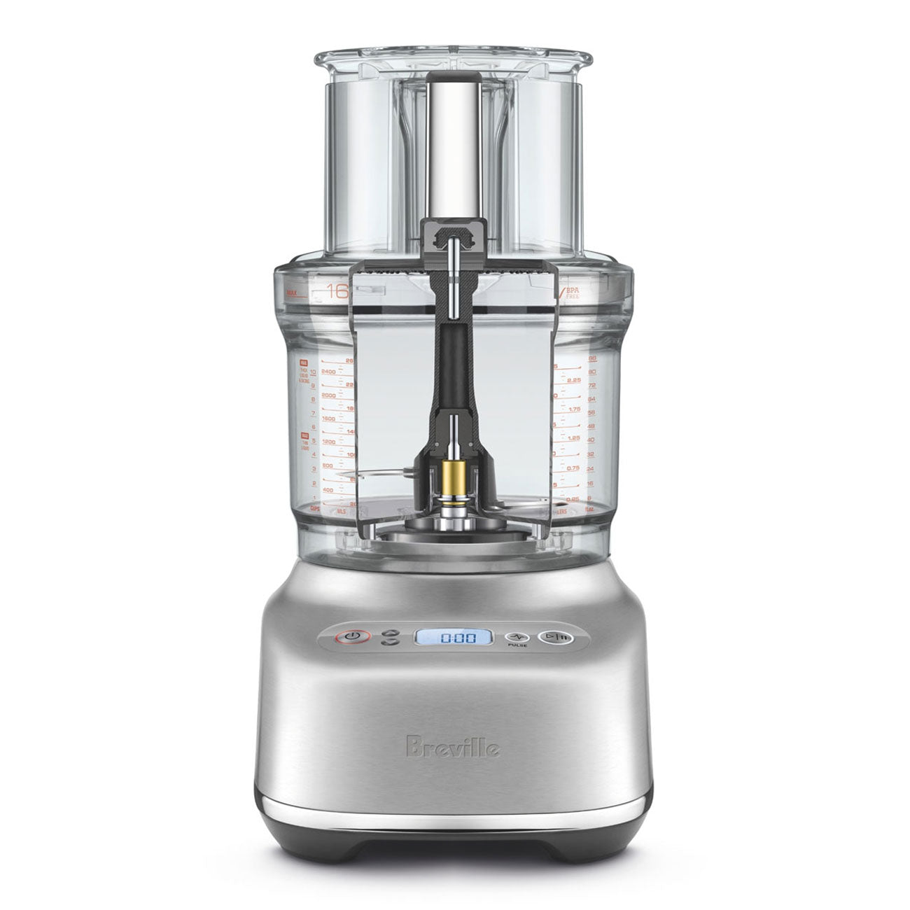 Breville The SOUS CHEF 16 Food Processor | BFP810BSS | 16-cup + 2.5-cup Mini Bowl, 1450W, Brushed Stainless Steel